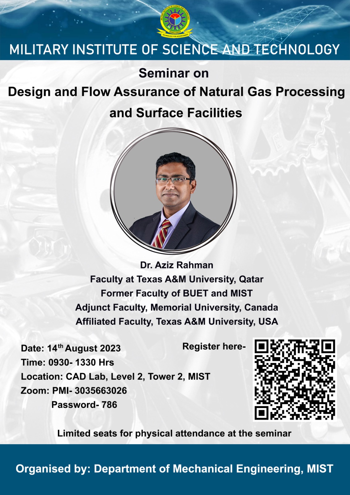 Seminar on Design and Flow Assurance of Natural Gas Processing and Surface Facilities